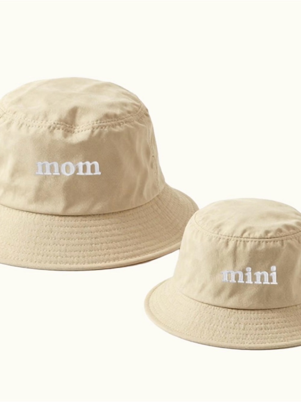 Beige "mom" & "mini" Matching Bucket Hats